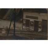 Pozor Mátyás hentesüzlete, Tabán, Budapest, Kereszt tér 15, kirakatok, Erzsébet híd, helytörténet, 1929. VIII. 20, 1920-as évek, Eredeti fotó, papírkép. 