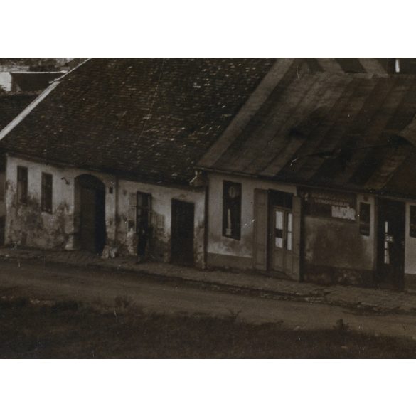 Pozor Mátyás hentesüzlete, Tabán, Budapest, Kereszt tér 15, kirakatok, Erzsébet híd, helytörténet, 1929. VIII. 20, 1920-as évek, Eredeti fotó, papírkép. 