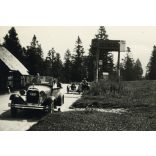 Utazás magyar rendszámú Ford A modell Tourer gépkocsin, Ausztria, Mariazell, Seeberg, jármű, közlekedés, 1936, 1930-as évek, Eredeti fotó, papírkép, sarka gyűrött.  