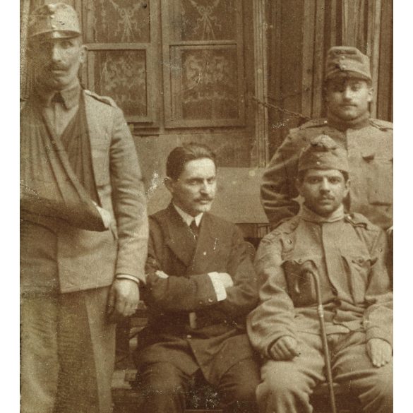 Magyar katonák katonakórházban. Egyenruha, érdemrend, ápolónő, 1. világháború, 1910-es évek, Eredeti fotó, papírkép. 