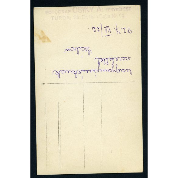 Csiky műterem, Torda, Erdély, csecsemő portréja, helytörténet,  1927, 1920-as évek, Eredeti fotó, papírkép. 