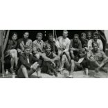 Cserkészek (leventék?), III. szakasz I. raj, sátor, puska, egyenruha, 1930-as évek, Eredeti fotó, papírkép!  