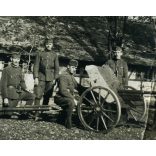 Magyar katonák 36 M 37 mm-es páncéltörő ágyúval, egyenruha, 2. világháború, 1940-es évek, Eredeti fotó, gyűrött papírkép!  