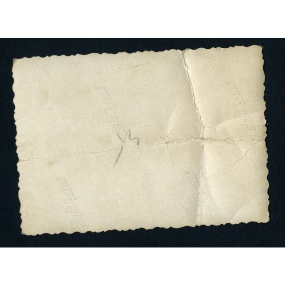 Magyar katonák 36 M 37 mm-es páncéltörő ágyúval, egyenruha, 2. világháború, 1940-es évek, Eredeti fotó, gyűrött papírkép!  