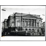 Az azóta lebontott régi Nemzeti Színház, Budapest, Blaha Lujza tér, Józsefváros, Ikarus buszok, jármű, közlekedés, 1960-as évek, Eredeti fotó, papírkép! 