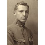 Magyar katona, Kovács B. Károly portréja, egyenruha, 1. világháború, 1917, 1910-es évek, Eredeti fotó, papírkép, felső sarkán törésnyom. 