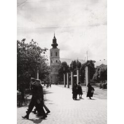   Szentes, Csongrád-Csanád megye, Szent Anna római katolikus templom, helytörténet, 1930, 1930-as évek, Eredeti fotó, papírkép. Hátulja sérült. 