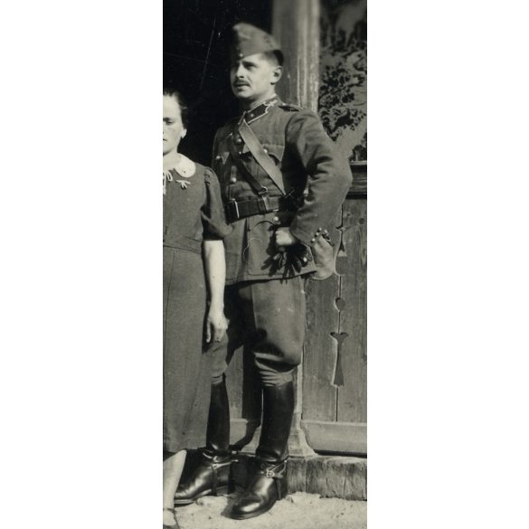 Magyar katonák egyenruhában, Gilvács, Erdély, Szatmár megye, 2. világháború, helytörténet, 1940-es évek, Eredeti fotó, papírkép.   méret megközelítőleg (centiméterben): 6 x 8.5 Használt! Eredeti nagyí