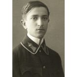 Szabó műterem, Segesvár, Erdély, hadapród iskolás fiú egyenruhában, 1. világháború, monarchia,  helytörténet, 1900-as évek, Eredeti CDV, vizitkártya fotó.