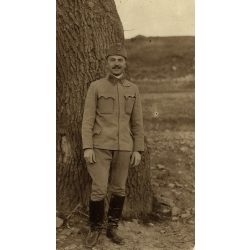   Szinte László magyar katona (hadnagy?) egyenruhájában, 1. világháború, 1910-es évek, Eredeti fotó, papírkép.  
