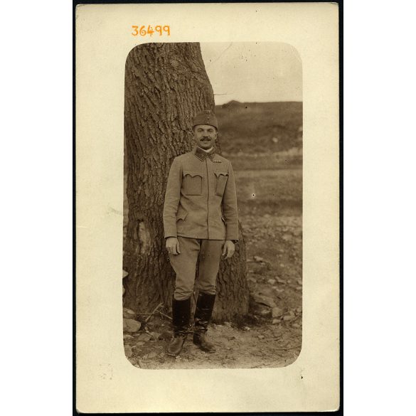 Szinte László magyar katona (hadnagy?) egyenruhájában, 1. világháború, 1910-es évek, Eredeti fotó, papírkép.  