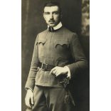 Várnai műterem, Eszék (Osijek), Vajdaság, Szinte László magyar katona egyenruhában, 1. világháború, monarchia, 1910-es évek, Eredeti fotó, papírkép.  