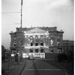 3 darab negatív, Nemzeti Színház épülete közvetlenül a bontása előtt, Budapest, Blaha Lujza tér, 1960-as évek, szocializmus, várostörténet, 3 darab eredeti nagyméretű fotó negatív!     