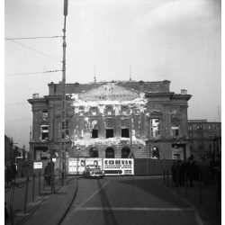   3 darab negatív, Nemzeti Színház épülete közvetlenül a bontása előtt, Budapest, Blaha Lujza tér, 1960-as évek, szocializmus, várostörténet, 3 darab eredeti nagyméretű fotó negatív!     