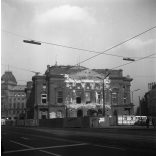 3 darab negatív, Nemzeti Színház épülete közvetlenül a bontása előtt, Budapest, Blaha Lujza tér, 1960-as évek, szocializmus, várostörténet, 3 darab eredeti nagyméretű fotó negatív!     