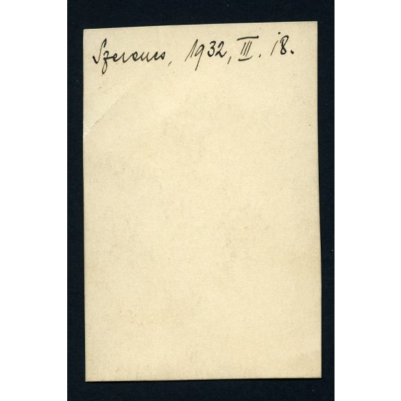 Bajuszos úr magyaros irhabundában, kucsma, télikabát, Szerencs, Borsod-Abaúj-Zemplén megye, helytörténet, Horthy-korszak, 1932. március 18., 1930-as évek, Eredeti fotó, papírkép.   