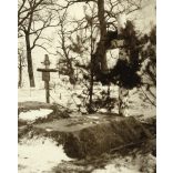 Magyar katonatemető, sírok keresztekkel valahol a keleti fronton, 1. világháború, monarchia, 1910-es évek, Eredeti fotó, papírkép.  