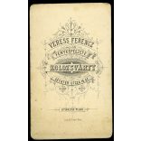 Veress műterem, Kolozsvár, Erdély,  elegáns bajuszos úr portréja, 1880-as évek, Eredeti CDV, vizitkártya fotó. 