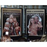 Faludy Fanni és Faludy György Penthouse magazinban megjelent aktfotóiak bemutatóján. Budapest, művész, irodalom, 2002, 2000-es évek. Eredeti fotó negatív.