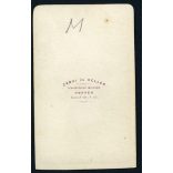 Canzi és Heller műterem, Pest,  elegáns úr magyaros ruhában, bot, kalap, csizma, szakáll, 1860-as évek, Eredeti CDV, vizitkártya fotó, alja vágott.  