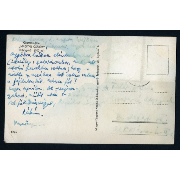 Csermák-féle Magyar Csárda, Dobogókő, kocsma, étterem, vendéglátás, turizmus, Horthy-korszak, helytörténet, Pest megye, 1930-as évek, Eredeti képeslap fotó, papírkép.   