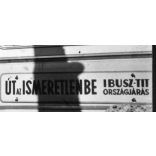 IKARUS 55, "Út az ismeretlenbe IBUSZ-TIT országlárás" különös táblával, busz,  jármű, közlekedés, szocializmus, 1960-as évek, Eredeti fotó, papírkép.   