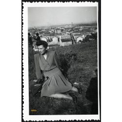   Óbuda látképe, Budapest, kiránduló, Horthy-korszak, helytörténet, 1941, 1940-es évek, Eredeti fotó, papírkép.  