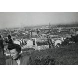 Óbuda látképe, Budapest, kiránduló, Horthy-korszak, helytörténet, 1941, 1940-es évek, Eredeti fotó, papírkép.  