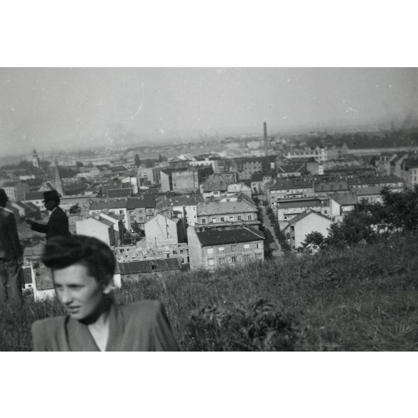 Óbuda látképe, Budapest, kiránduló, Horthy-korszak, helytörténet, 1941, 1940-es évek, Eredeti fotó, papírkép.  