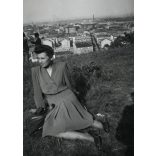 Óbuda látképe, Budapest, kiránduló, Horthy-korszak, helytörténet, 1941, 1940-es évek, Eredeti fotó, papírkép.  