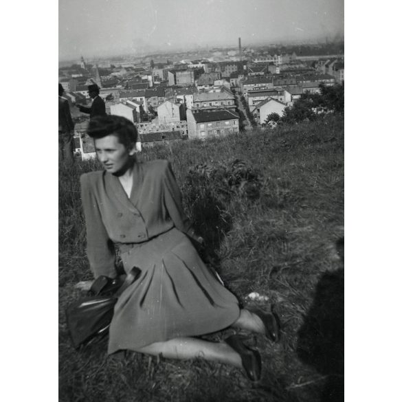 Óbuda látképe, Budapest, kiránduló, Horthy-korszak, helytörténet, 1941, 1940-es évek, Eredeti fotó, papírkép.  