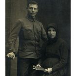 Háborúba induló magyar katona feleségével, egyenruha, 1. világháború, Monarchia, 1910-es évek, Eredeti fotó, papírkép.  