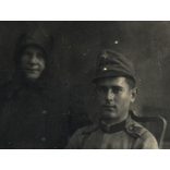 Háborúba induló magyar katona édesanyjával, egyenruha, 1. világháború, Monarchia, 1910-es évek, Eredeti fotó, papírkép.  