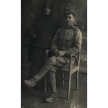 Háborúba induló magyar katona édesanyjával, egyenruha, 1. világháború, Monarchia, 1910-es évek, Eredeti fotó, papírkép.  