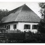 Szinte László háza, Sepsikőröspatak, Erdély, épült 1855-ben , 2. világháború, Horthy-korszak, helytörténet, 1942, 1940-es évek, Eredeti fotó, papírkép, hátulján ragasztásnyomok . 