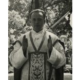 Cserkésztábor, Isaszeg, tábori mise, az Eucharisztikus Világkongresszus utáni isaszegi tábor, ahol körmenet és fáklyás felvonulás is volt, egyenruha, pap, Horthy-korszak, helytörténet, 1938, 1930-as é