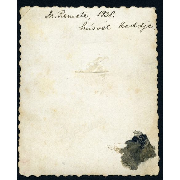 Wippner (?) vendéglő, Máriaremete (Budapest), Úri társaság a Tiszteletes úrral,  vendéglátás, kocsma, Horthy-korszak, helytörténet, 1938, 1930-as évek, Eredeti fotó, hátulján feliratozott papírkép.   