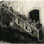 Cserkészek egyenruhában, Máriabesnyő, Horthy-korszak, helytörténet, Pest megye, 1938, 1930-as évek, Eredeti fotó, hátulján feliratozott papírkép.   