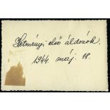 Elsőáldozók, Hetmény, Vágsellye,, Felvidék, egyházi ünnep, gyerekek ünneplőben, Horthy-korszak, helytörténet, 1944, 1940-es évek, Eredeti fotó, hátulján feliratozott papírkép.   