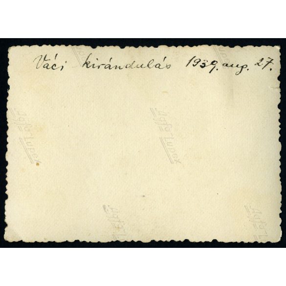 A Ranolder Intézet növendékei  dr. Halász Pállal kirándulnak, Vác, Pokol csárda, Horthy-korszak, vendéglátás, helytörténet, 1939, 1930-as évek, Eredeti fotó, hátulján feliratozott papírkép.