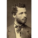 Mayer műterem, Pest, fiatal szakállas úr portréja, nyakkendő, 1860-as évek, Eredeti CDV, korai vizitkártya fotó. 