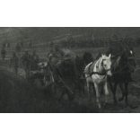 "Nehéz tüzérség", Peremyl - Peremilyv, Ukrajna, Oroszország, magyar katonák vonulnak lovakkal, szekerekkel, 1. világháború, egyenruha, monarchia, 1910-es évek, Eredeti fotó, papírkép, hátulján felirat