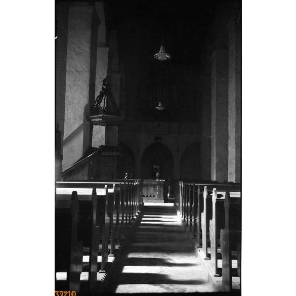 Az avasi templom belső tere, Miskolc, református egyház, vallás, Horthy-korszak, helytörténet, 1930-as évek,  Eredeti nagyméretű fotó negatív!     