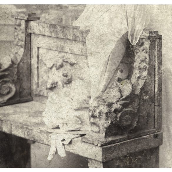 Nagyobb méret! Szinberger fivérek műterme, Fogaras, Erdély, elegáns hölgy ernyővel, monarchia, helytörténet, 1880-as évek, Eredeti nagyobb méretű kabinetfotó kopásnyomokkal.  