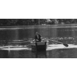 Csónakázás az Uhorna tavon, Szomolnok, Felvidék, Horthy-korszak, természet, csónak, helytörténet, 1935., 1930-s évek, Eredeti fotó, papírkép.  