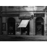 Üvegnegatív! Andrássy Palota, Andrássy Kávéház, Kassa, Felvidék, utcakép üzletekkel, kirakatokkal, magyar feliratokkal, villamos sínek, vendéglátás, étterem,  monarchia, helytörténet, 1906 körül, 1900