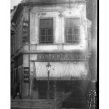 Üvegnegatív! Andrássy Palota, Andrássy Kávéház, Kassa, Felvidék, utcakép üzletekkel, kirakatokkal, magyar feliratokkal, villamos sínek, vendéglátás, étterem,  monarchia, helytörténet, 1906 körül, 1900