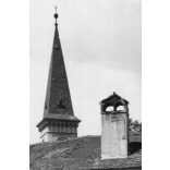 Régi bástya, lakóházzá átalakítva, Kassa, Felvidék, utcakép, Horthy-korszak, építészet, épület, templomtorony, egyház, vallás, helytörténet, 1935., 1930-s évek, Eredeti fotó, papírkép.  