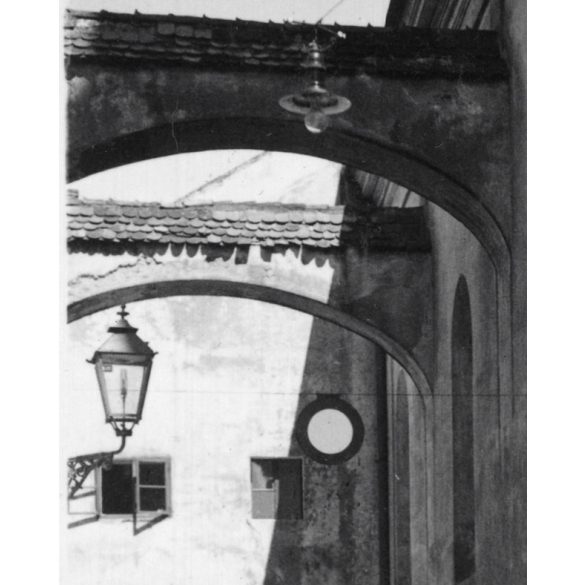 Felvidéki utcakép, Kassa, Felvidék, utcakép, Horthy-korszak, épületek, lámpa, helytörténet, 1935., 1930-s évek, Eredeti fotó, papírkép.   