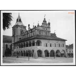   A lőcsei városháza, Lőcse, Felvidék, utcakép, Horthy-korszak, építészet, épület, helytörténet, 1935., 1930-s évek, Eredeti fotó, papírkép. 